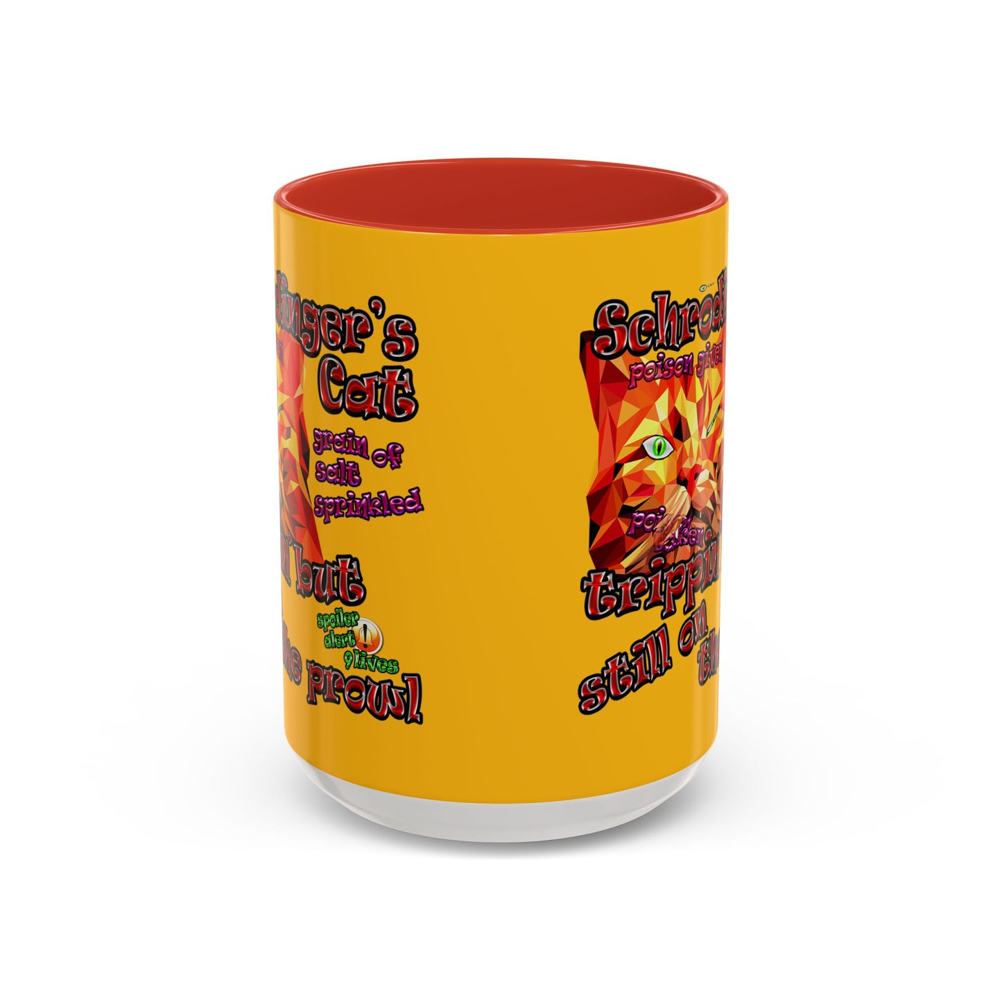 schrodinger's cat - Accent Mug (yellow)