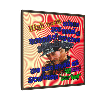 high noon - framed canvas art (yellow-orange wave)
