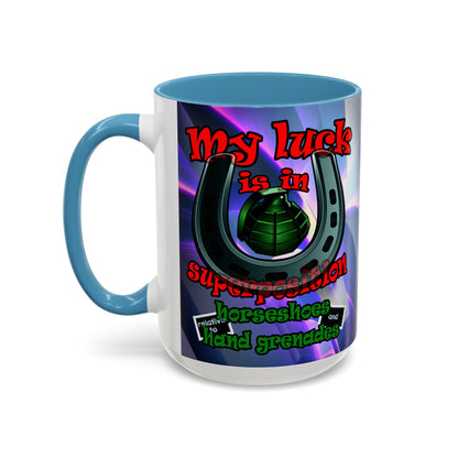 my luck - Accent Mug (grey-pink wave)