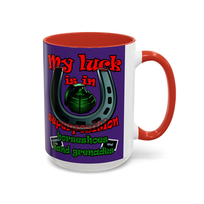 my luck - Accent Mug (purple)