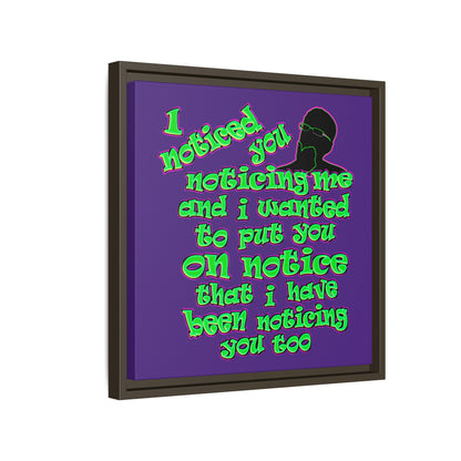 noticed you noticing - framed canvas art (purple)