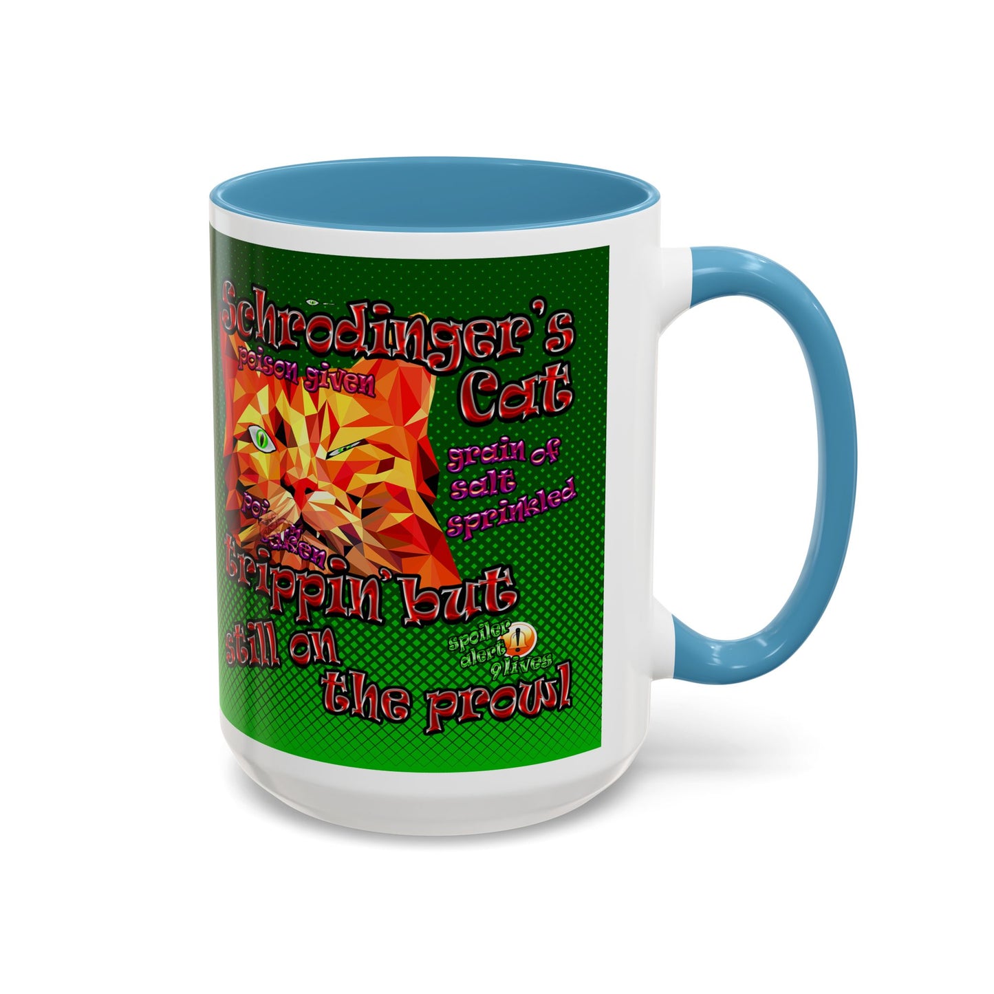 schrodinger's cat - Accent Mug (logo green)