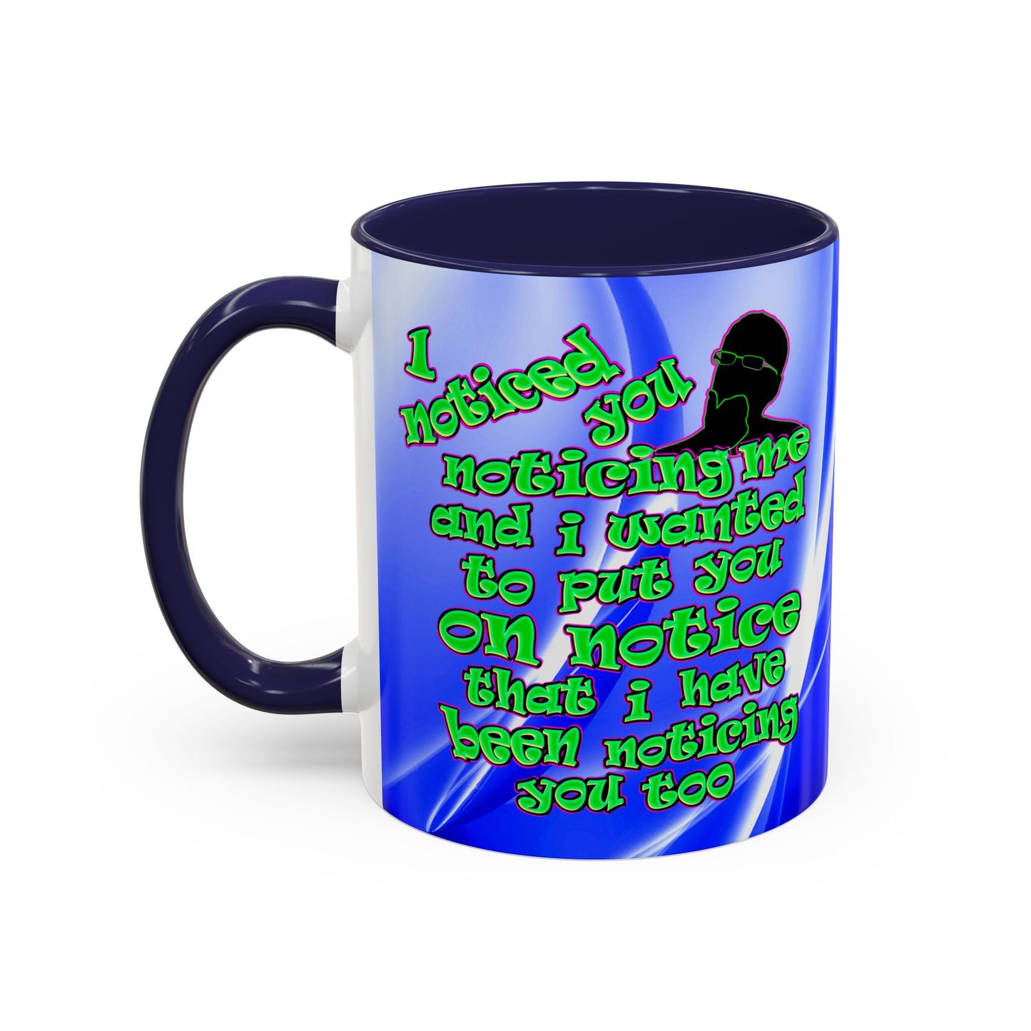 noticed you noticing - Accent Mug (blue-white wave)