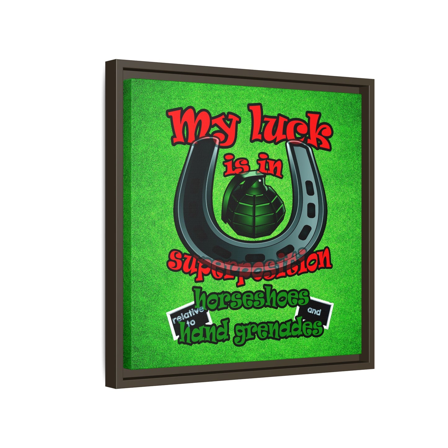 my luck - framed canvas art (green turf)