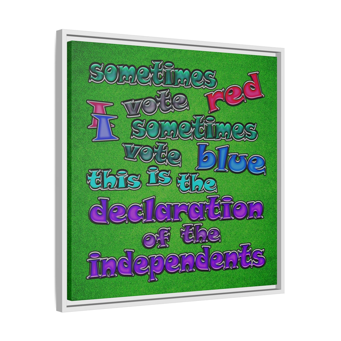 declaration of the independents - framed canvas art (green turf)