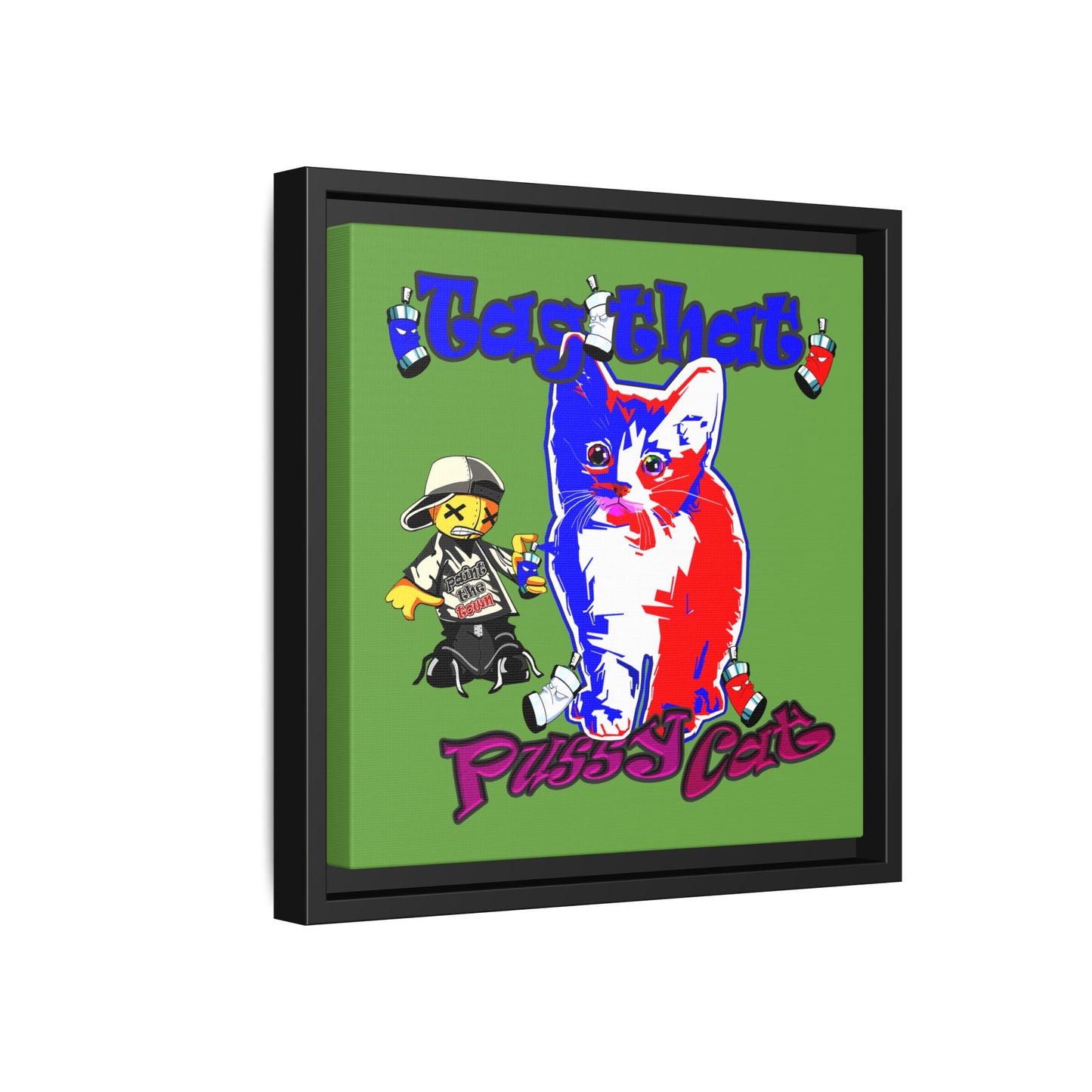 tag that - framed canvas art (green)
