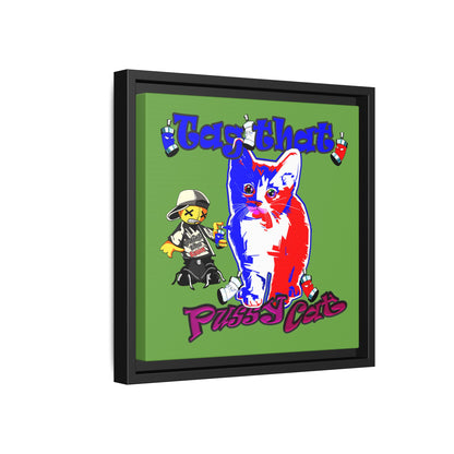 tag that - framed canvas art (green)