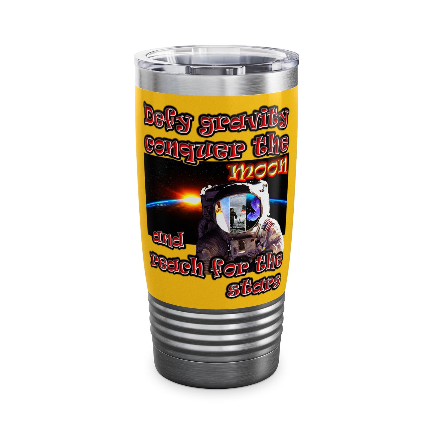 defy conquer reach - Ringneck Tumbler, 20oz (yellow)