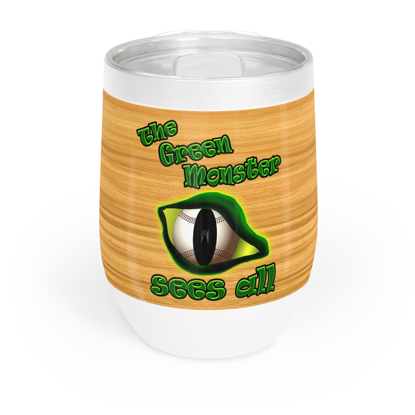 green monster - Chill Wine Tumbler (butterscotch wood finish)