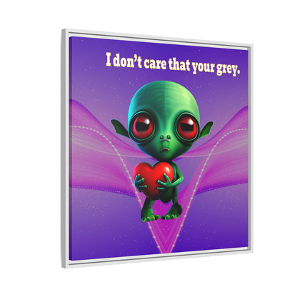 I don't care that your grey - framed canvas art (purple-pink wave)