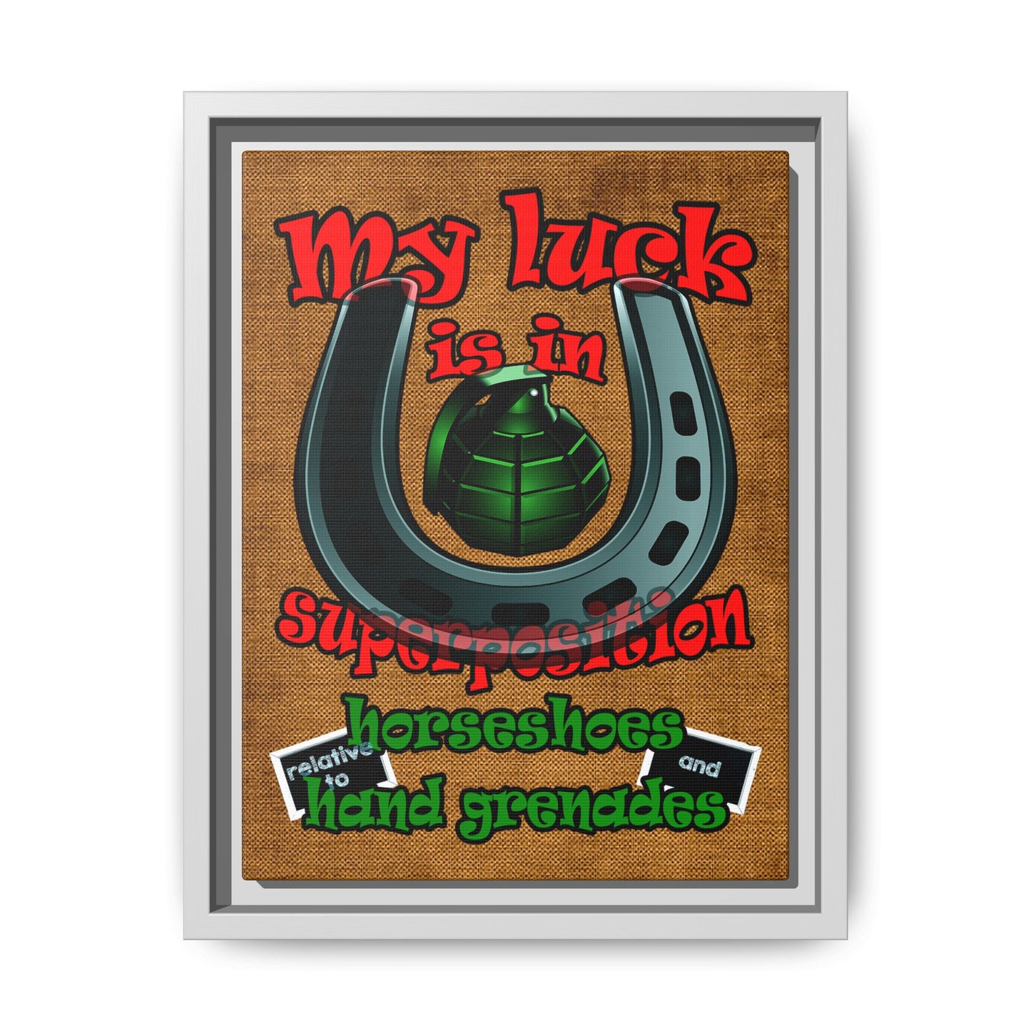 my luck - framed canvas art (brown papyrus)