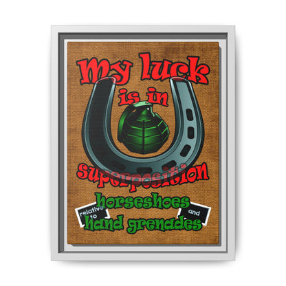 my luck - framed canvas art (brown papyrus)