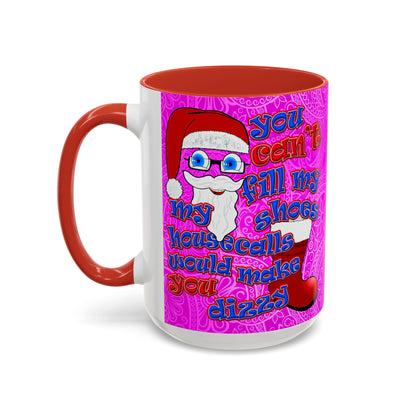 santa's shoes - Accent Mug (pink swirl)