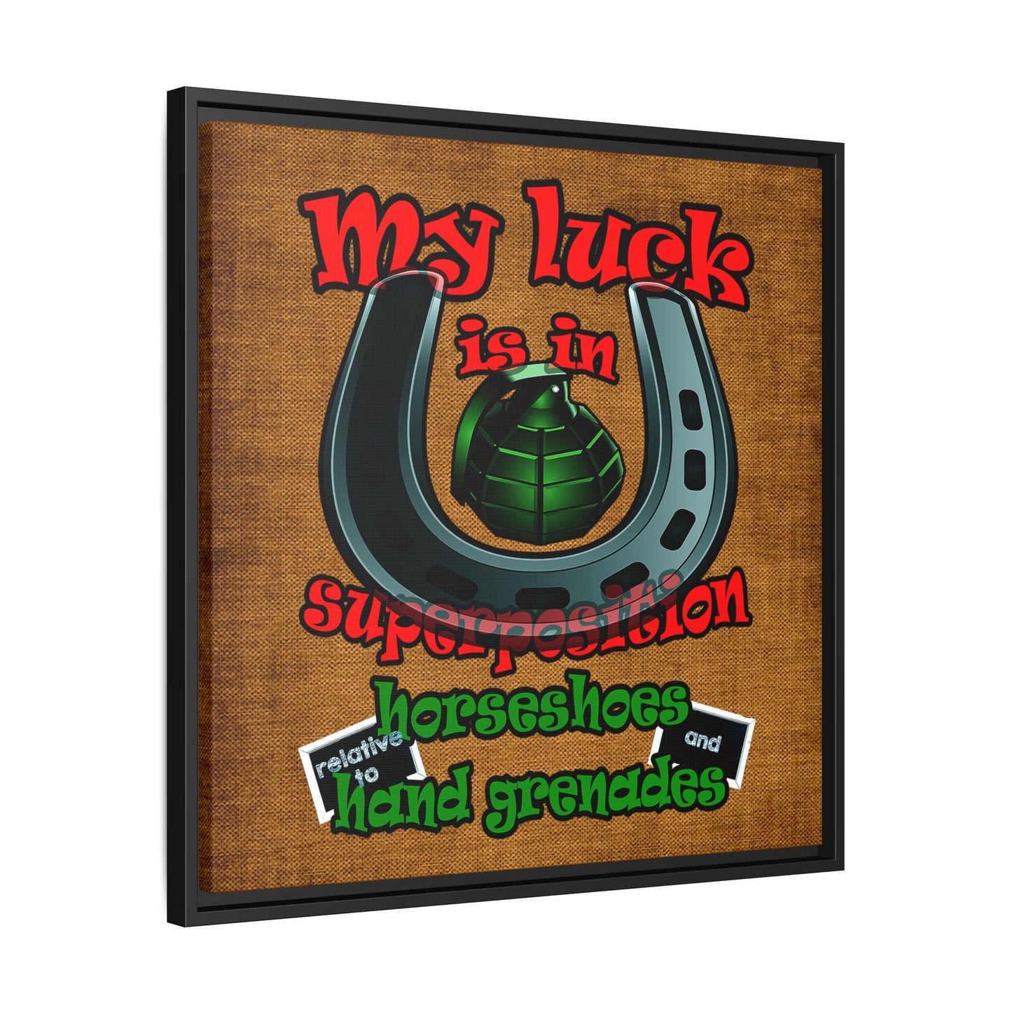 my luck - framed canvas art (brown papyrus)