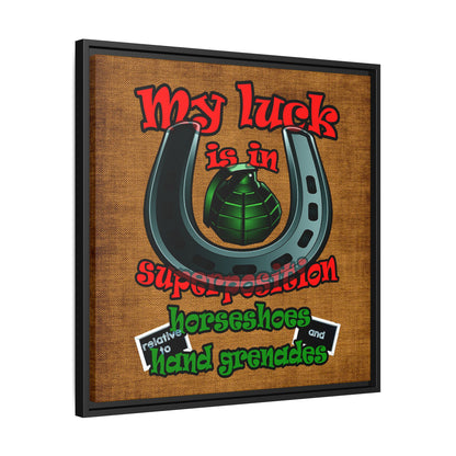 my luck - framed canvas art (brown papyrus)