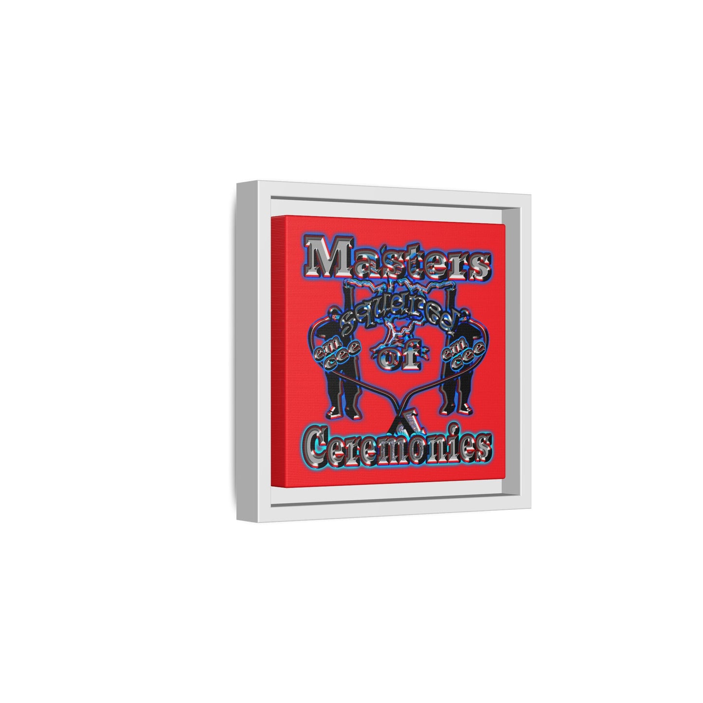 em cee squared - framed canvas art (red)