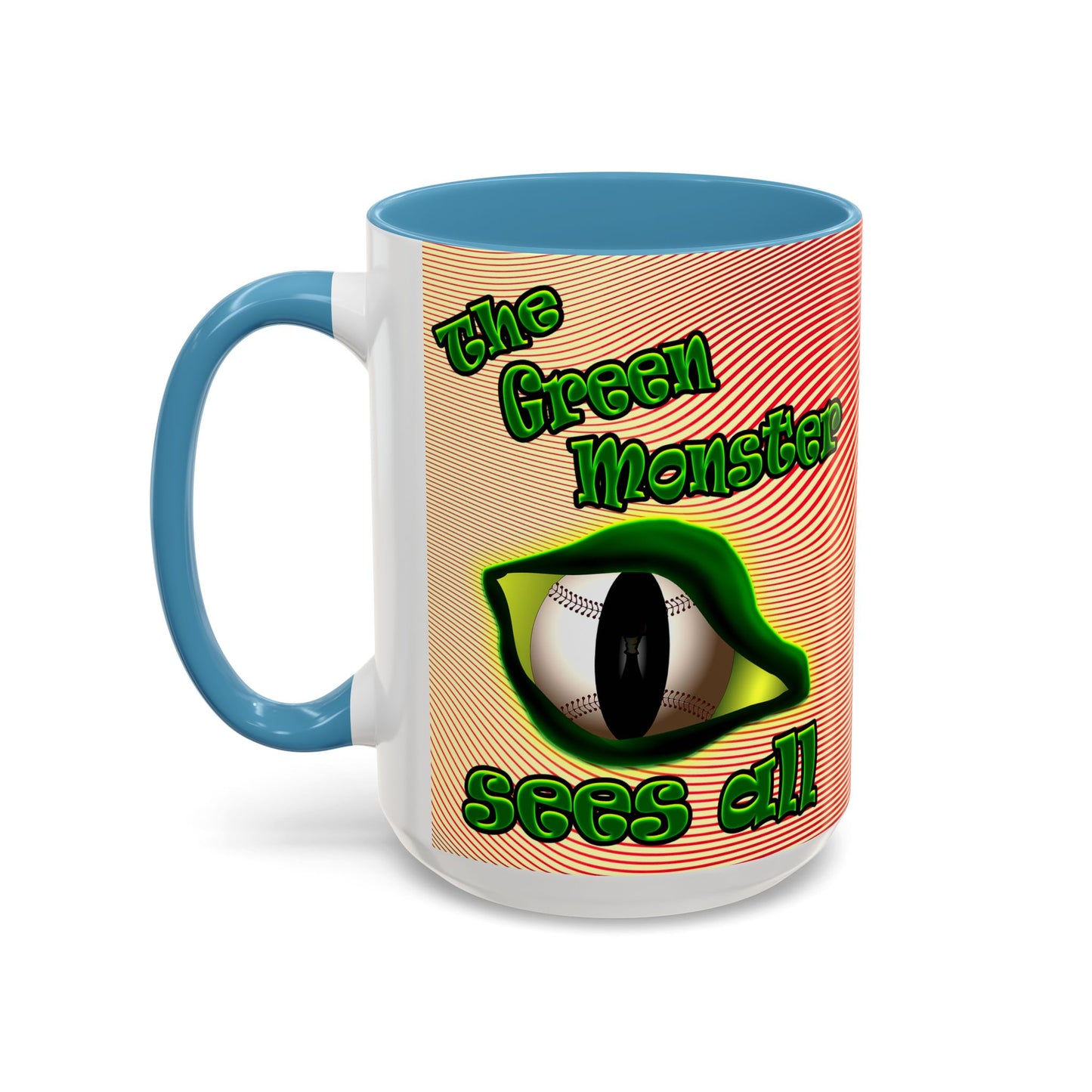green monster - Accent Mug (yellow-orange wave)