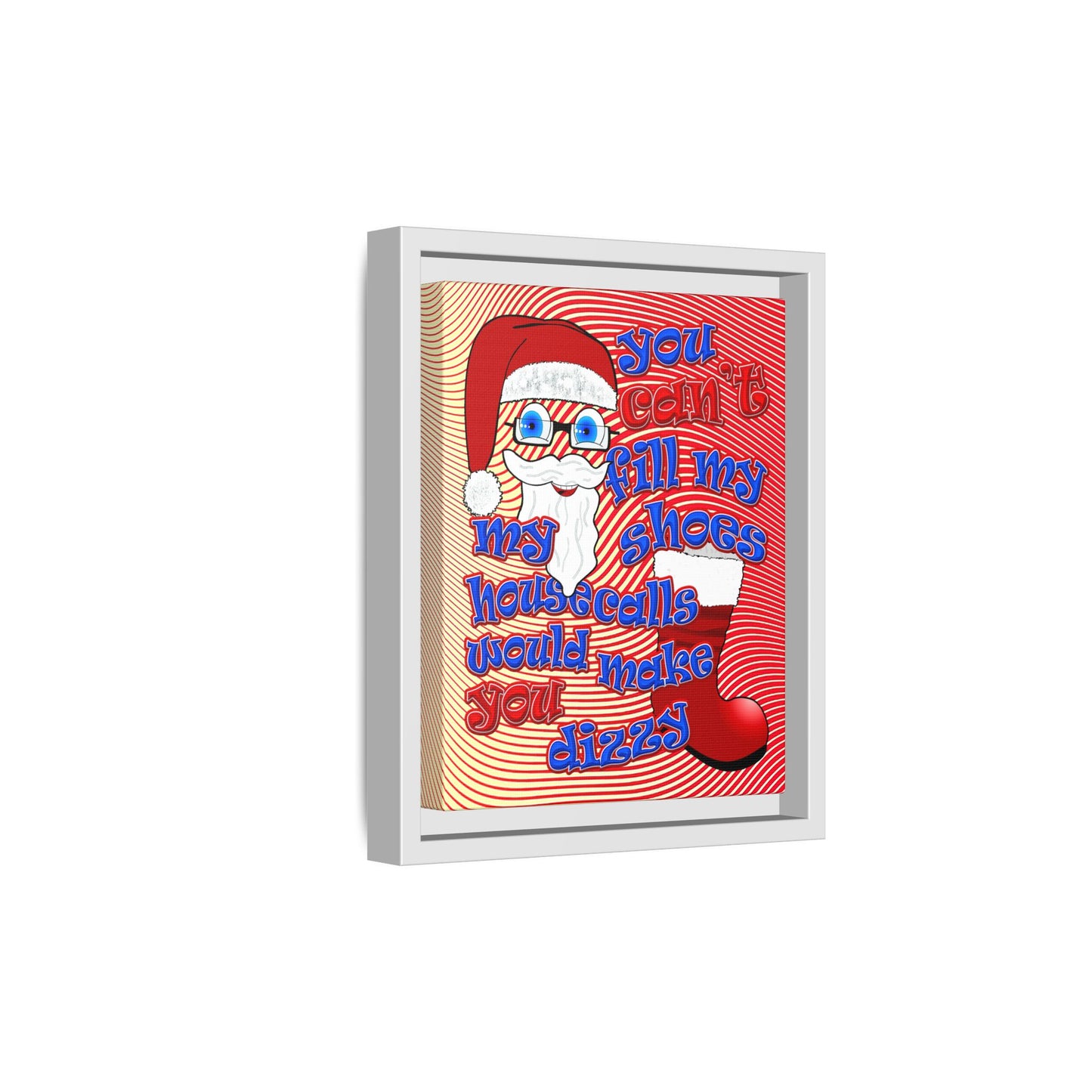 santa's shoes - framed canvas art (yellow-orange wave)