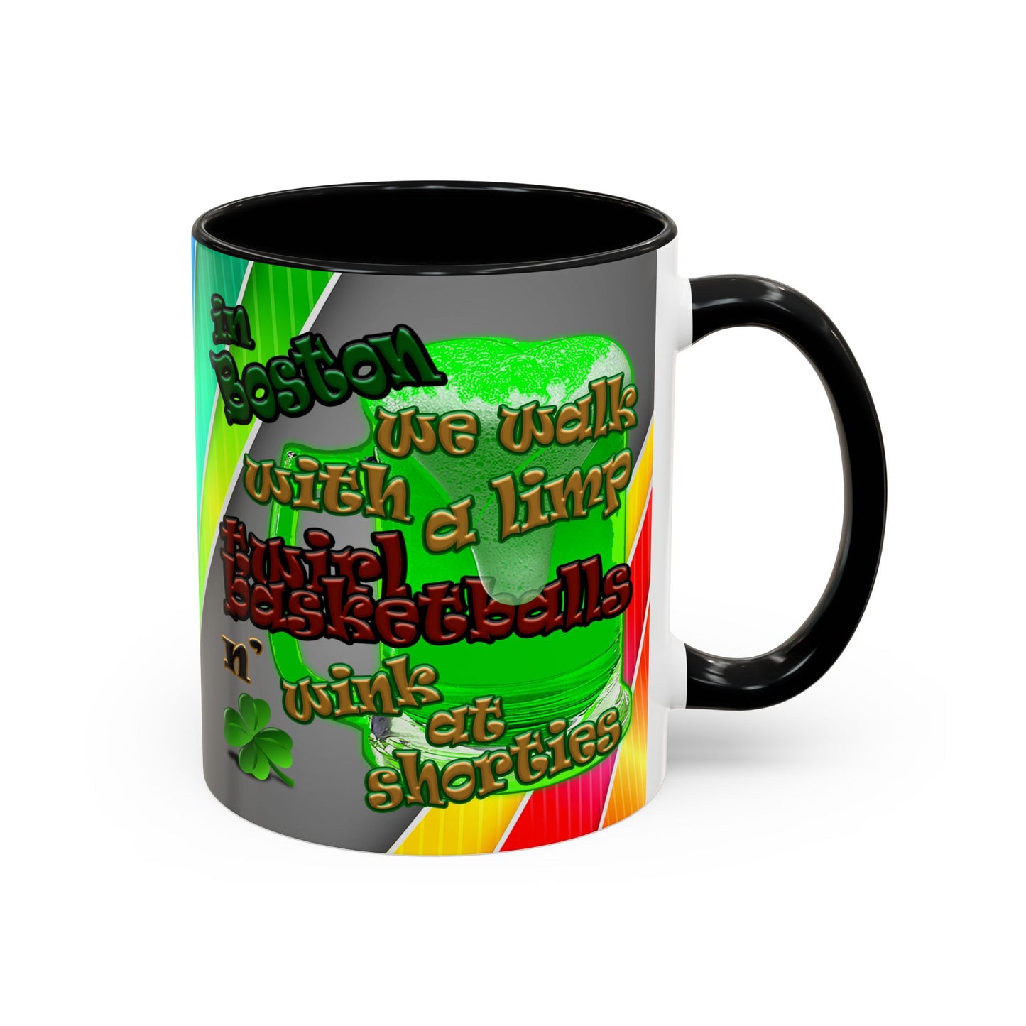 celtics logo - Accent Mug (rainbow split)