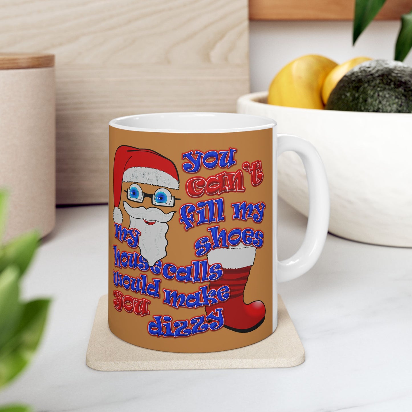 santa's shoes - White Mug (light brown)