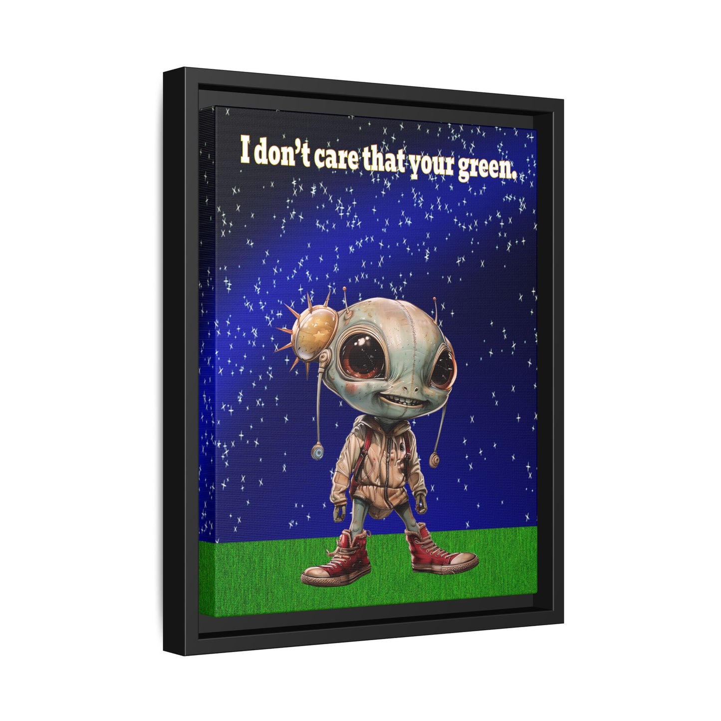 I don't care that your green - framed canvas art ('snoops' background)