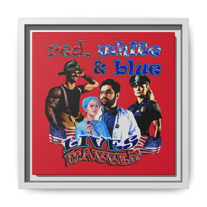 rw&b lives matter - framed canvas art (dark red)