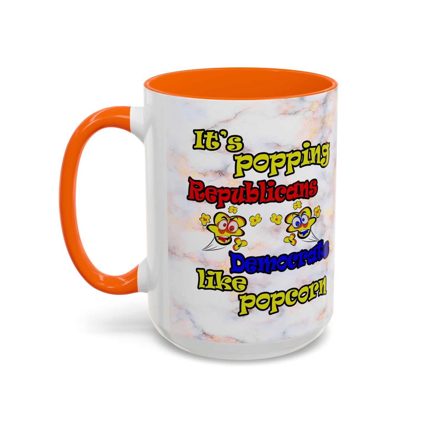 popping like popcorn - Accent Mug (white marble)
