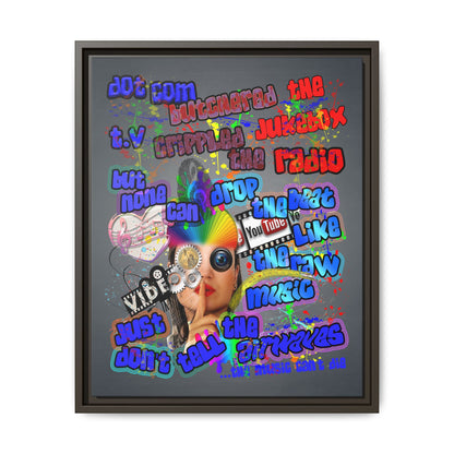 drop the beat - framed canvas art (grey-light grey)