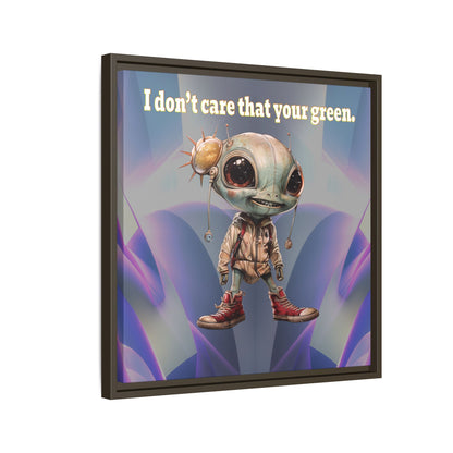 I don't care that your green - framed canvas art (grey-pink wave)