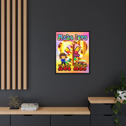 love peace - framed canvas art (color blur)