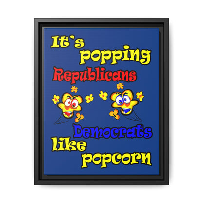 popping like popcorn - framed canvas art (dark blue)