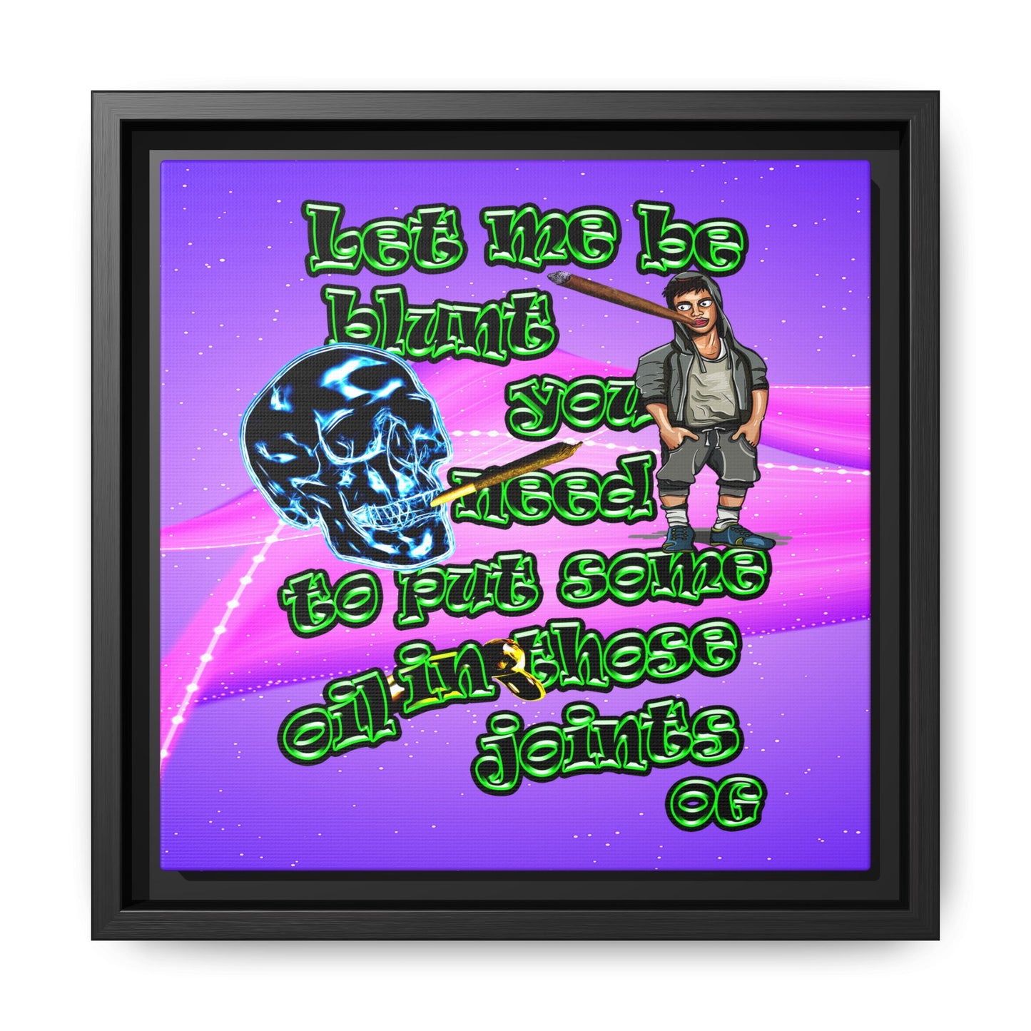 og - framed canvas art (purple-pink wave)