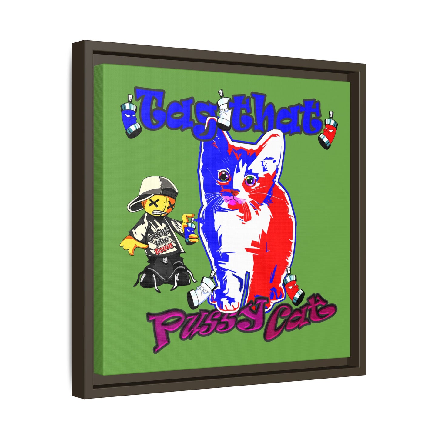 tag that - framed canvas art (green)