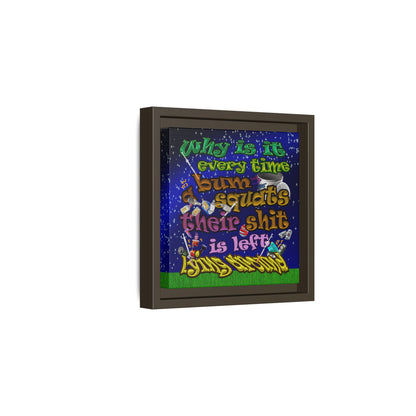 the bum's shit - framed canvas art ('snoops' background)