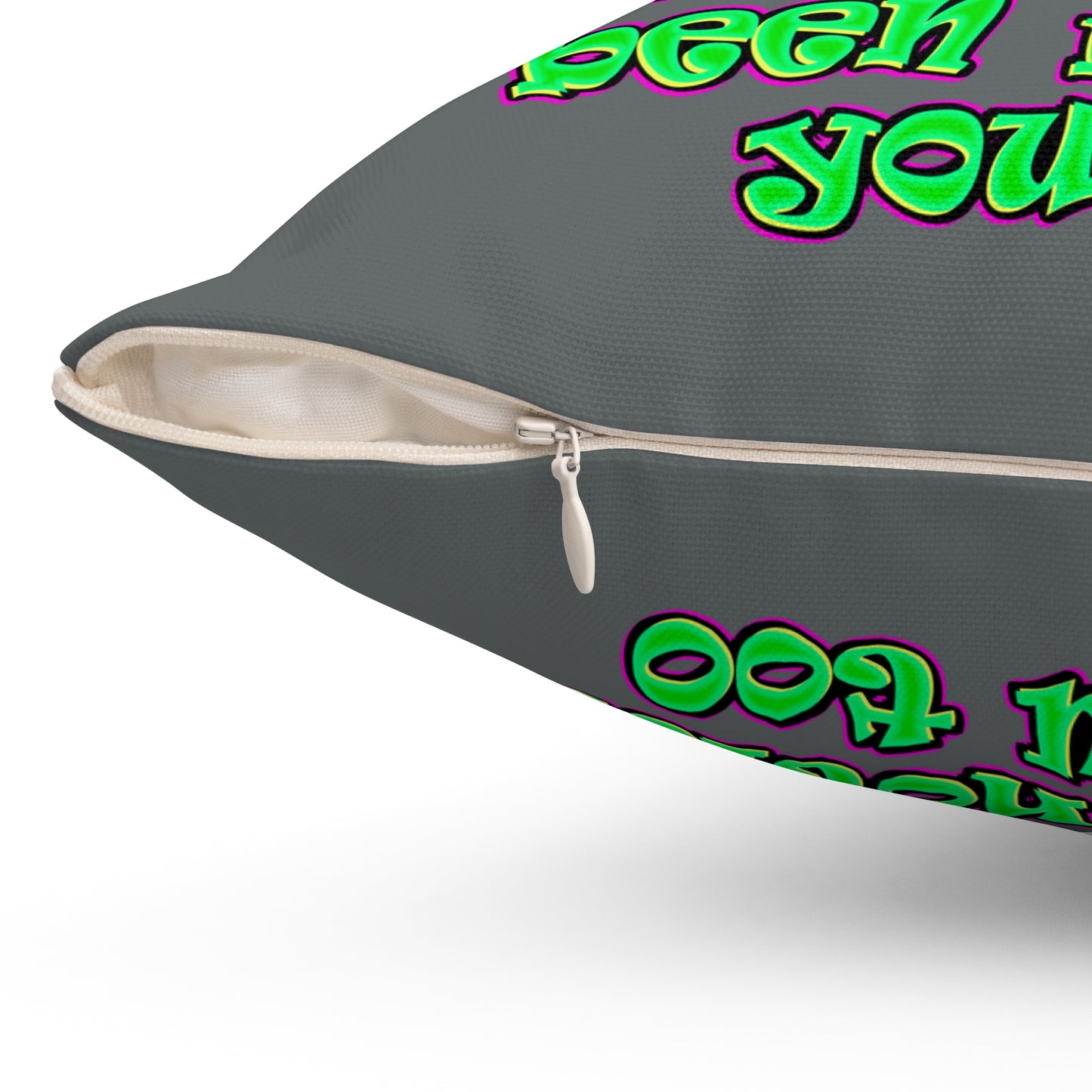noticed you noticing - Spun Polyester Square Pillow - (dark grey)