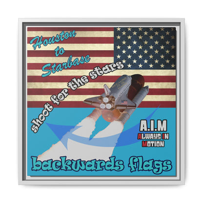 shoot for the stars - framed canvas art (turquoise)