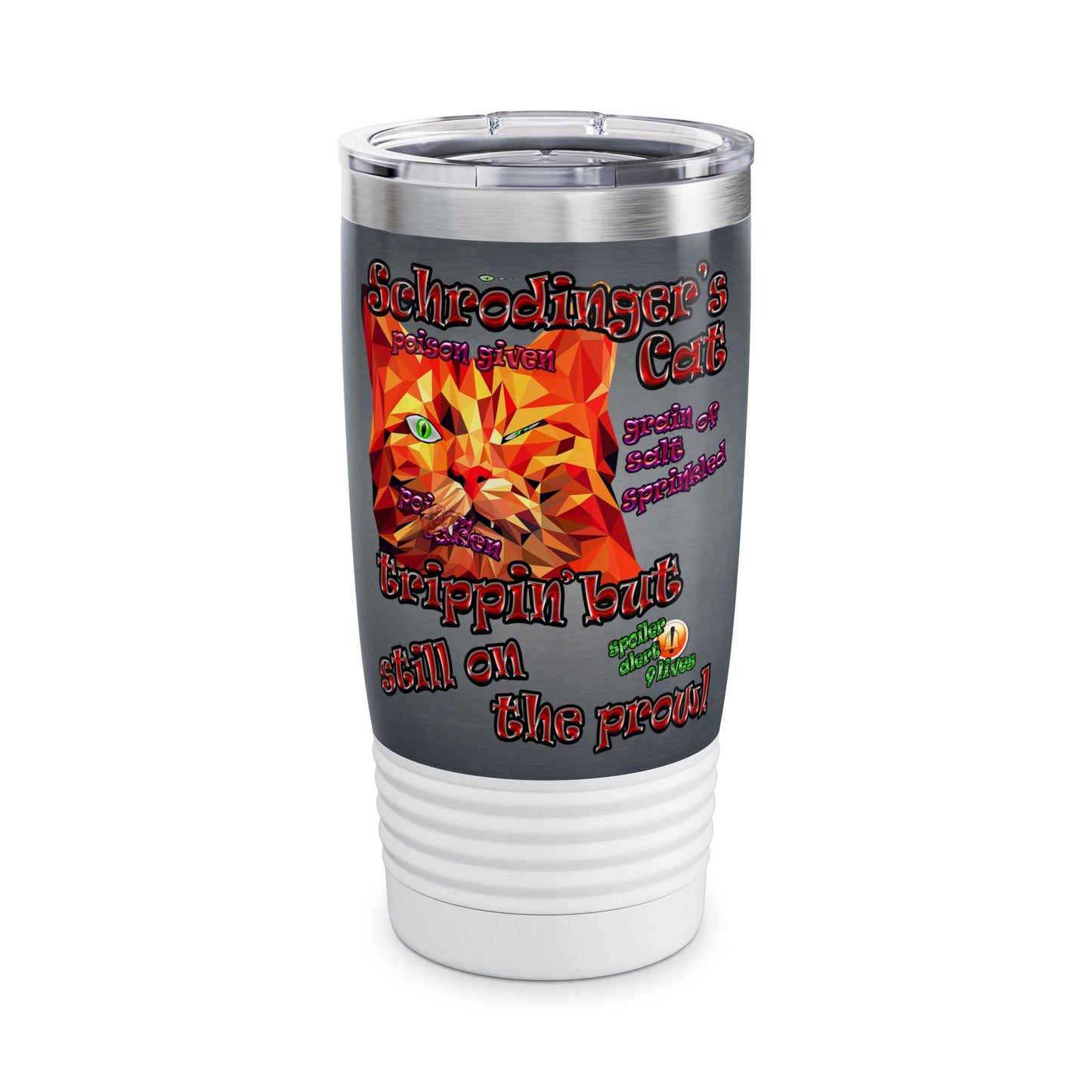 schrodinger's cat - Ringneck Tumbler, 20oz (grey-light grey)