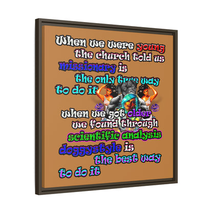 doggystyle - framed canvas art (light brown)