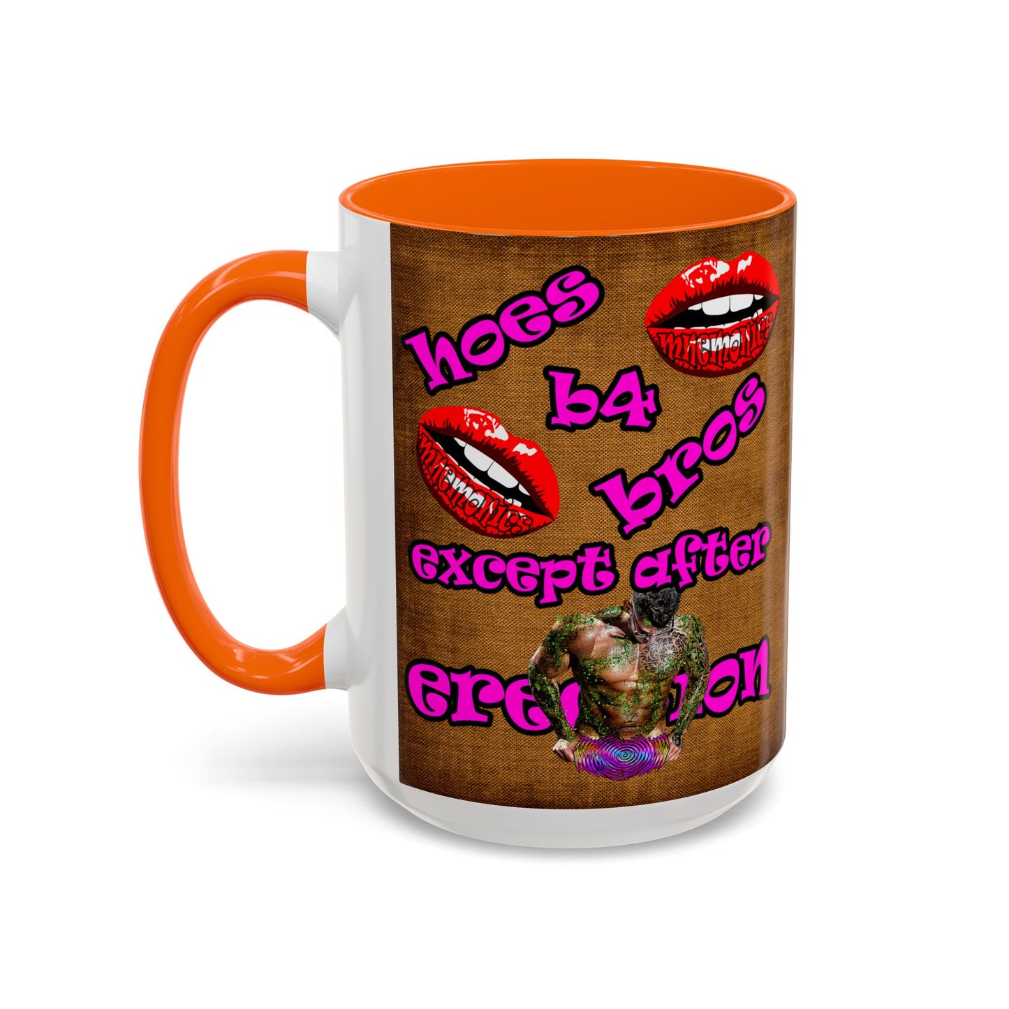 hoes b4 bros - Accent Mug (brown papyrus)