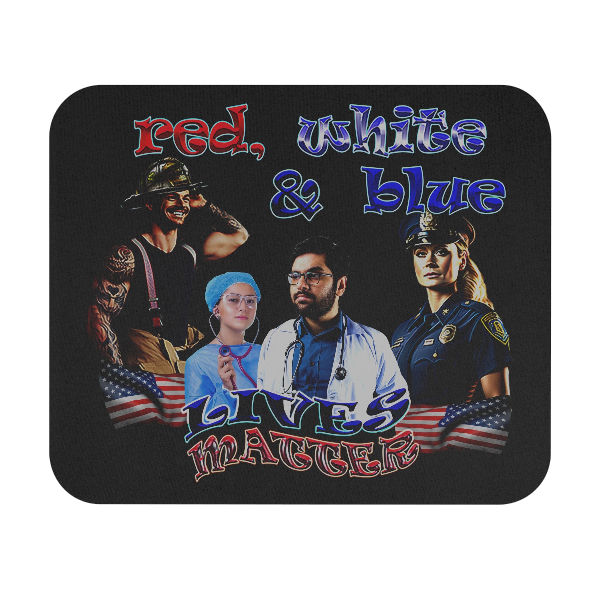 rw&b lives matter - Mouse Pad (Rectangle) (black)