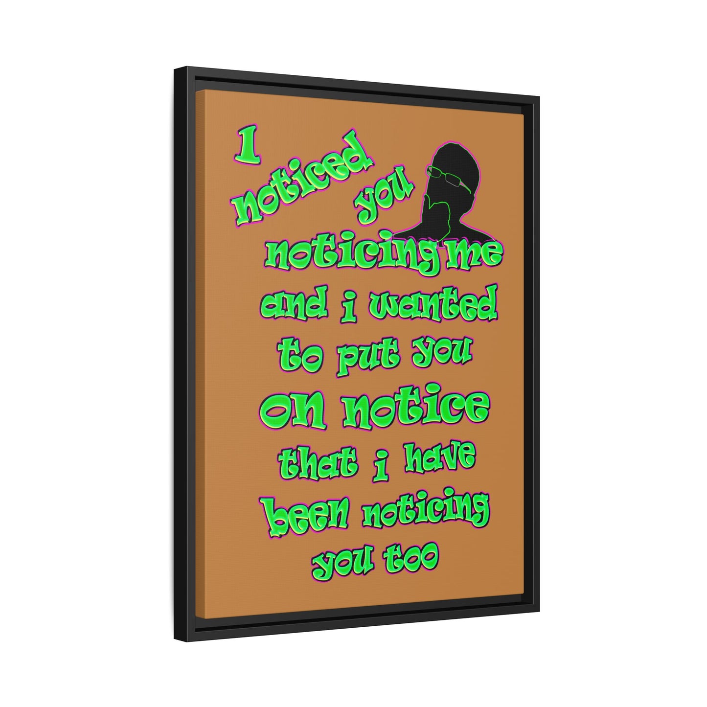noticed you noticing - framed canvas art (light brown)