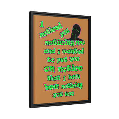 noticed you noticing - framed canvas art (light brown)