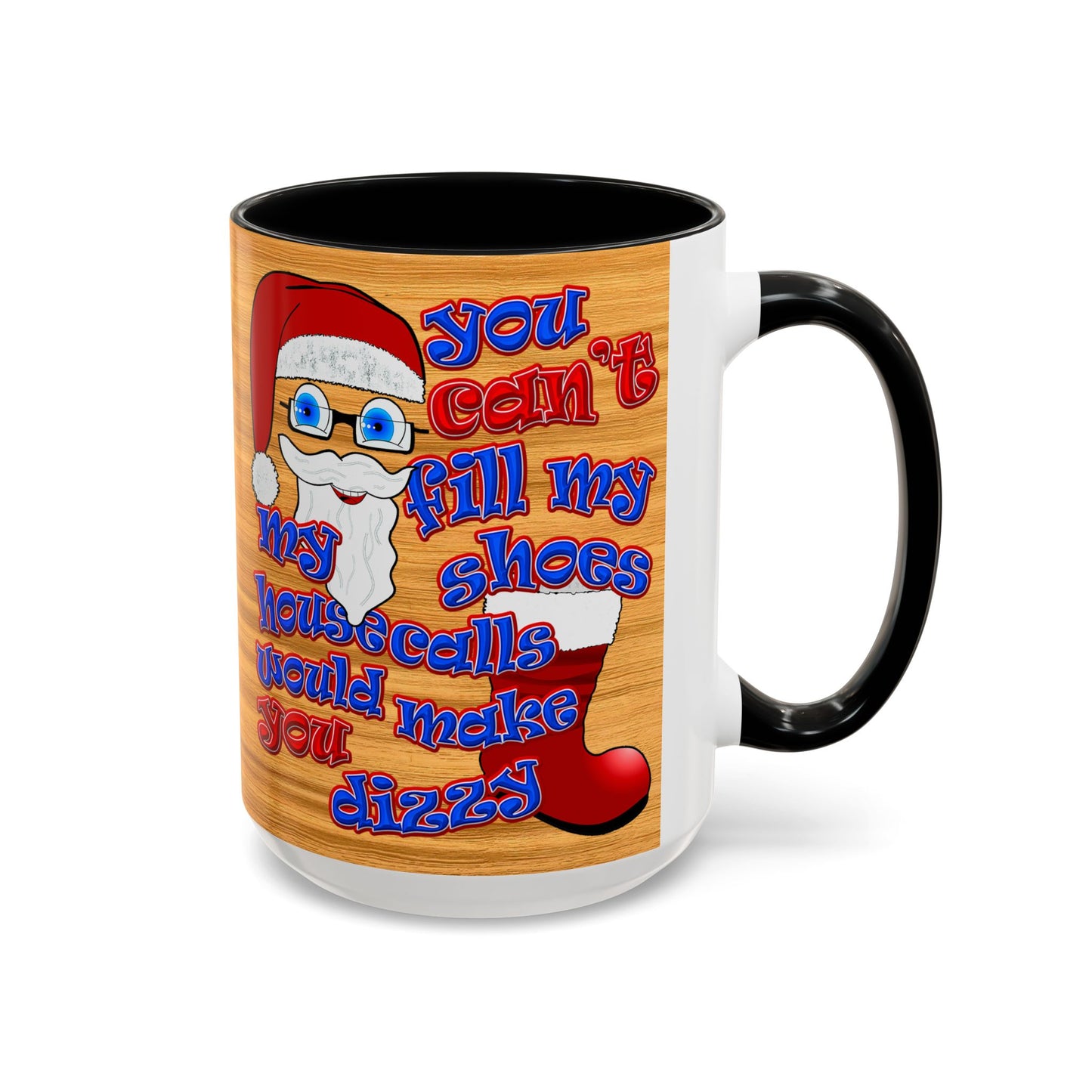 santa's shoes - Accent Mug (butterscotch wood finish)
