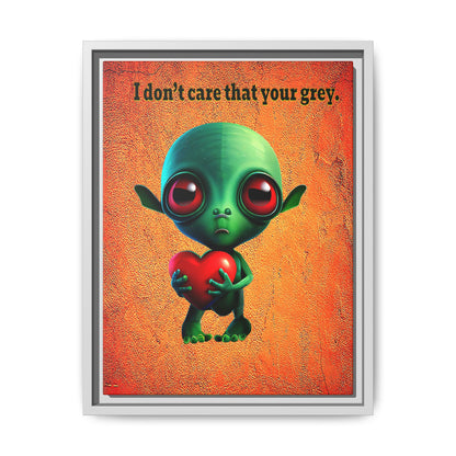 I don't care that your grey - framed canvas art (burnt orange)