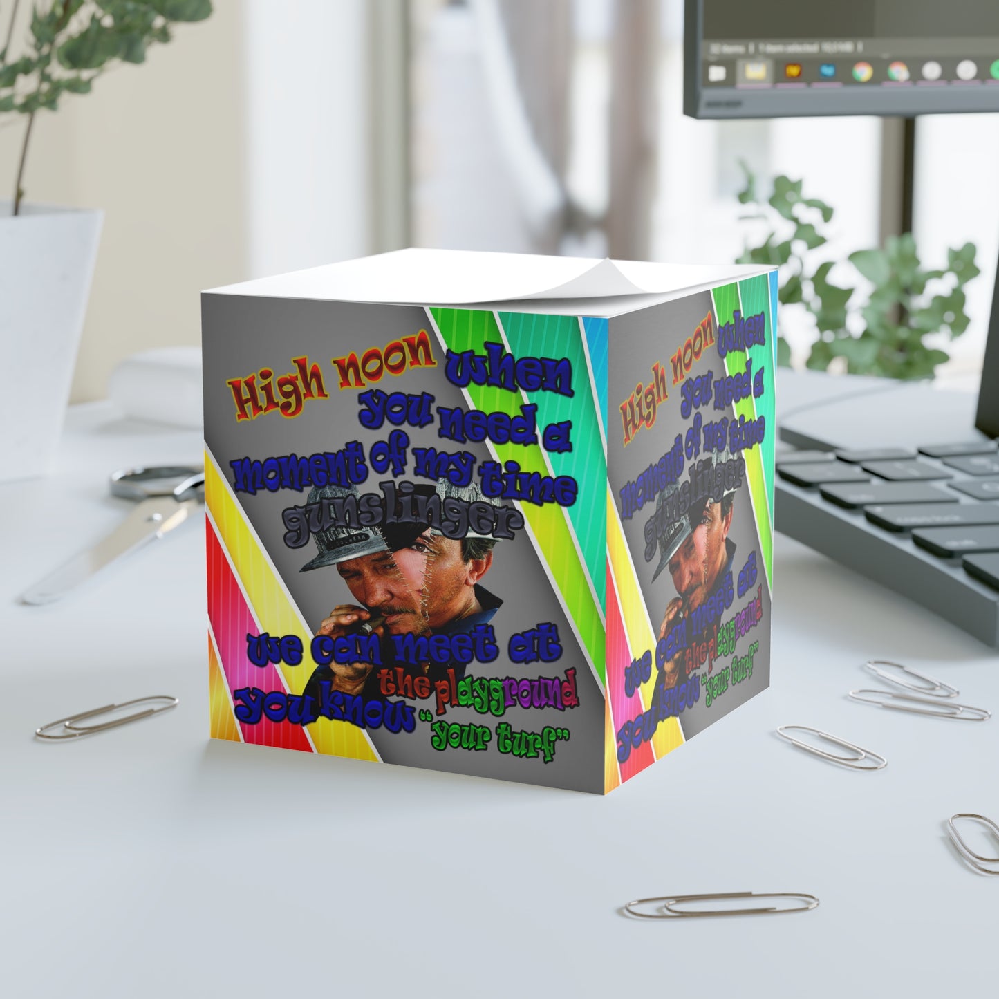 high noon - note cube (rainbow split)