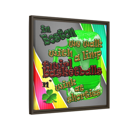 celtics logo - framed canvas art (rainbow split)