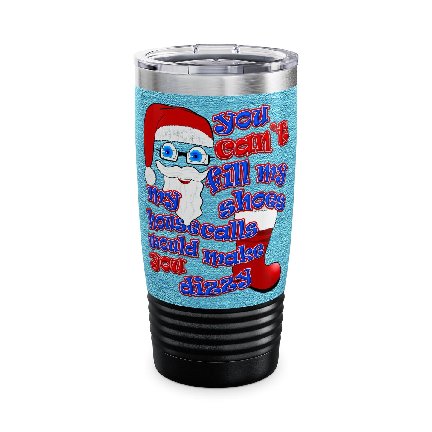 santa's shoes - Ringneck Tumbler, 20oz (faded blue)