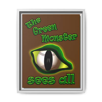 green monster - framed canvas art (brown)