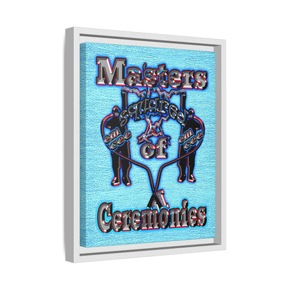 em cee squared - framed canvas art (faded blue)