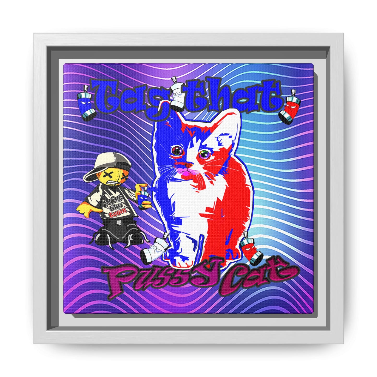 tag that - framed canvas art (purple wave)